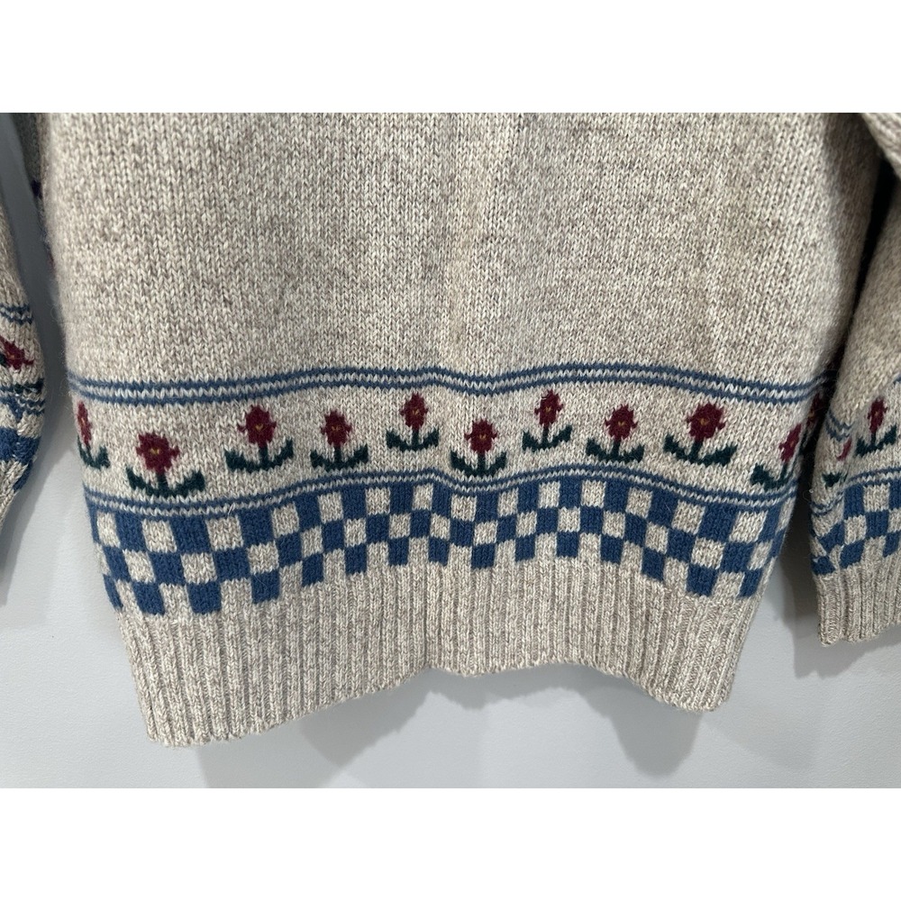 Vintage Charter Club Petite Medium Women's Wool Goose Cardigan Cottagecore - Picture 7 of 10